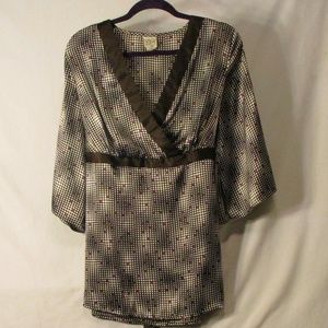 Vintage Silky Kimono  Blouse Top